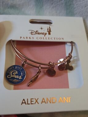Alex and Ani Rose Gold and Blue 'Soar' Charm Bangle